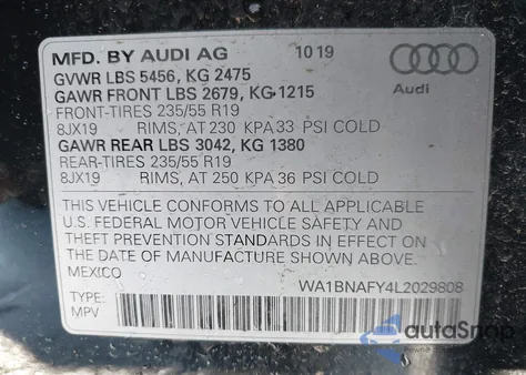 2020 Audi Q5 Premium Plus 45 Tfsi Quattro S Tronic z USA, uszkodzony, nr VIN WA1BNAFY4L2029808